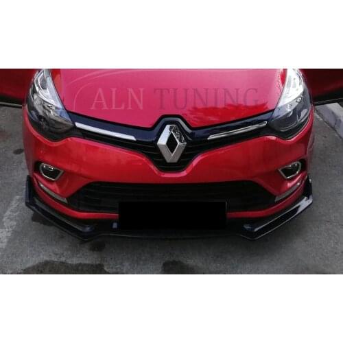 Front Bumper Attachment For Renault Clio 4 , 3 Piece Piano Black Lip Splitter Auto Car Styling Accessory Ornament