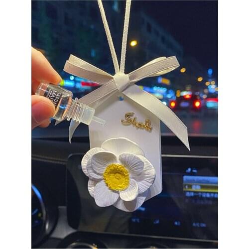 New Plaster Car Interior Decoration Goddess Rearview Mirror Aroma Anemone Car Perfume Pendant