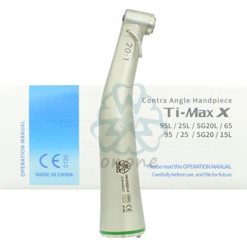 Dental implant equipment external and internal irrigation spray 20:1 low speed green ring contra angle optic fiber handpiece