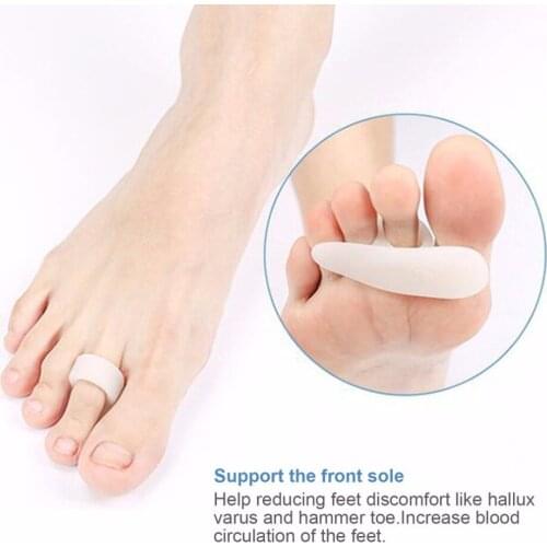 2PCS Single Hole Hallux Valgus Foot Pain Relief Professional Silicon Toe Separator Toe Orthotics Protection Adult Foot Care
