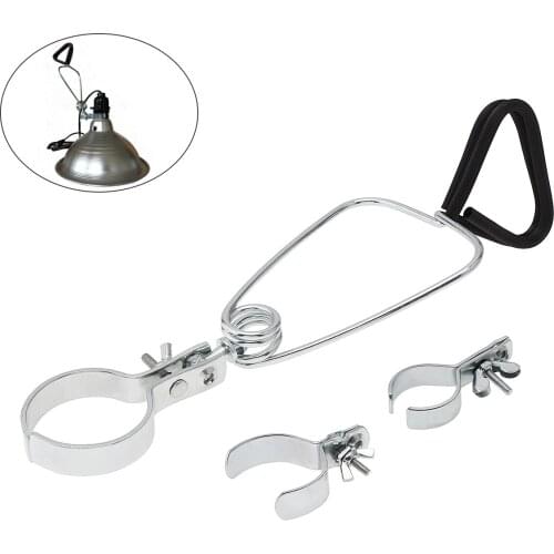 Adjustable Clamp Lamp Stand Fixture Dome Clamp Lamp Holder with 3 Clips for Reptile Heat Lamps 2021