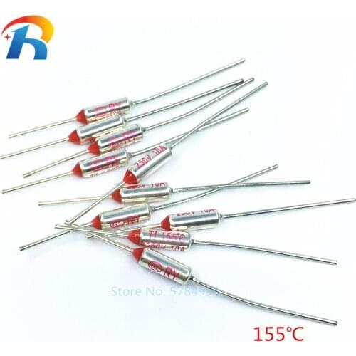 RY 100pcs/Lot New Micro thermal fuse 10A 250V RY 155 Degrees Tf 155 C Mini temp Fuse metal shell Thermal Cutoff 155