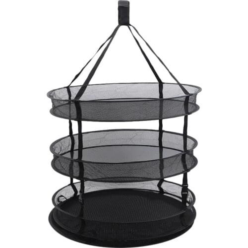 8 Layers 61CM Herb Drying Net Folding Fishing Net Hanging Basket Foldable Dry Rack Bag Mesh Dryer For Herbs Flowers Plants Buds