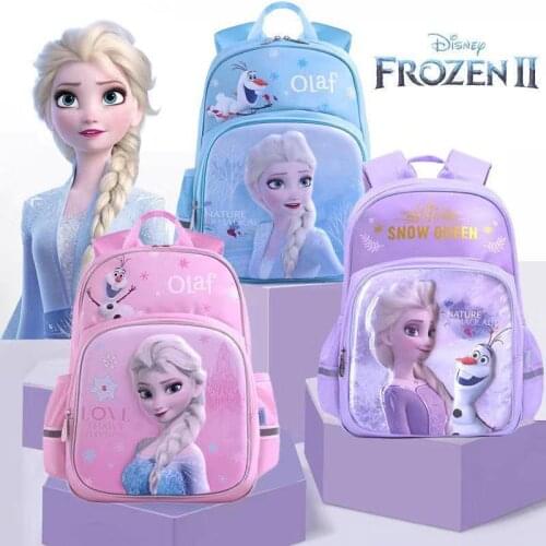 Disney Aisha Cartoon Frozen Primary School Schoolbag 1-5 Grade Girls 3D Three-Dimensional Backpack Spiderman Child Schoolbag