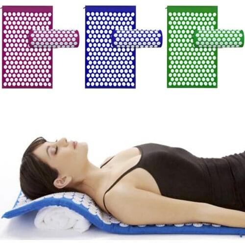 Relieves Stress and Sciatic Pain Accupressure Mat and Neck Pillow Set