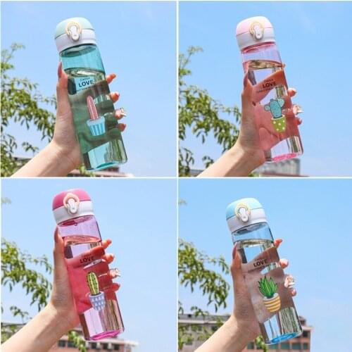 550ml Sports Water Bottle Student Water Cup Portable Drinking Bottle with Lid Dinkware for School Camping Bike Outdoor Supplies