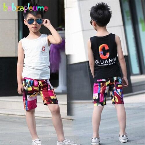 NewSummer Kids Boys Clothes Fashion Casual Boy Tracksuit t shirt pant Children Clothing Holiday Baby Boys Clothes 2pcs/set A080