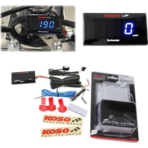 KOSO Tachometers Gauge Universal Motorcycle Mini RPM Meter Digital Display Engine Tacho HourMeter