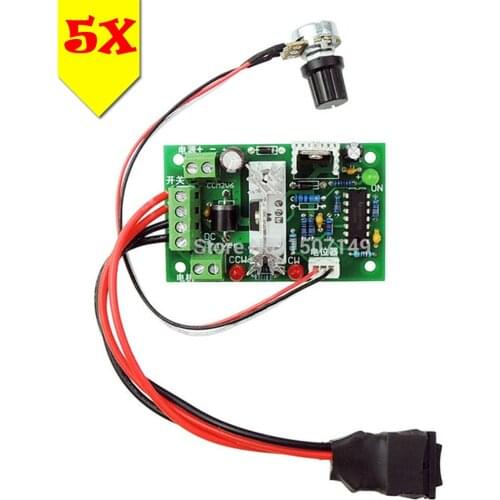Unique Goods - 5pcs/lot DC Motor Speed Controller Reversible Switch PWM 80W Adjustable Speed Control Reversing 10V-30VDC(max) 3A