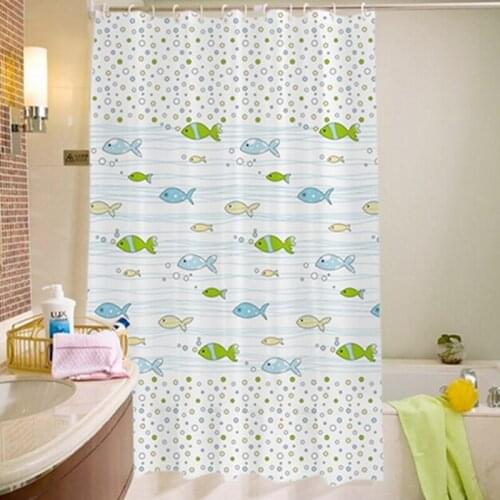 Shower Curtain Mildewproof Waterproof Bathroom Partition Curtain Bath Moisture-Proof Shower Curtain With Button