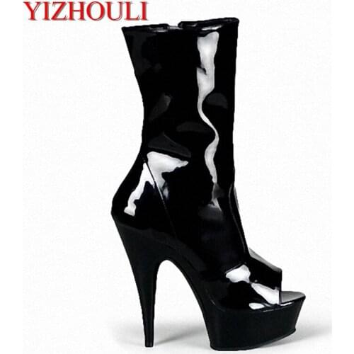 15cm spring and summer new arrival womens ultra high heels ankle boots peep toe pumps shoes ladies cool boots