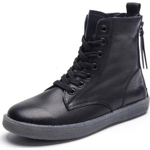 2021 New Spring Genuine Leather Boots Casual Sneakers Flat Soft Sole Large Size Warm Shoes Winter Snow Boots Women Riding Boots
