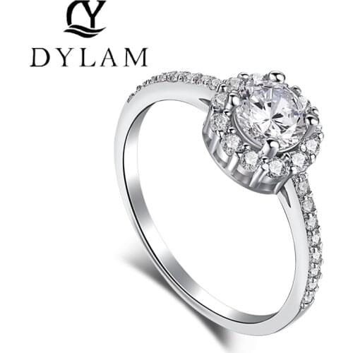DYLAM Ring For Women 925 Sterling Silver Fashionable Rings Women European Wedding Fashion Jewelry Gift Engagement Ring Bridal