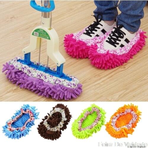 1PCS Shoes Cover Mop Home Floor Cleaning Slipper Chenille Micro Fiber Shoes Covers Drag Mop Micro Velvet Shoes Clearn Cloth U3