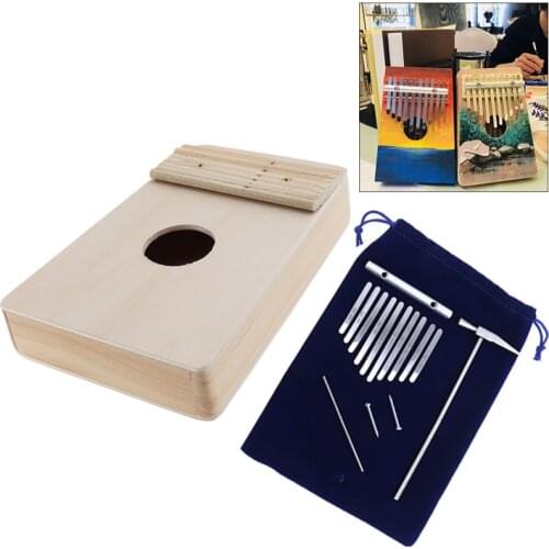 10 Key Kalimba DIY Kit Beech Wood Thumb Piano Mbira Keyboard Instruments for Handwork Painting Parents Child Campaign