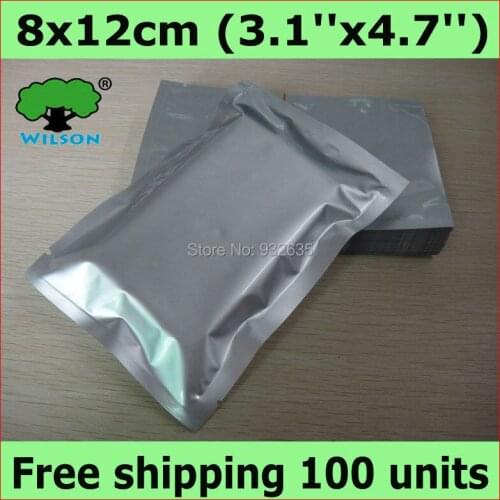 100 PCS Factory Wholesale 3.1''X 4.7'' (8 X 12 cm) 4 mils aluminum foil bag vacuum bags for food mylar aluminum food bag