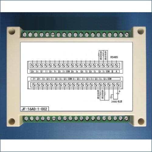 16AO 16-channel Analog Output Module 4-20mA 0-10V Output Modbus Protocol Industrial Control