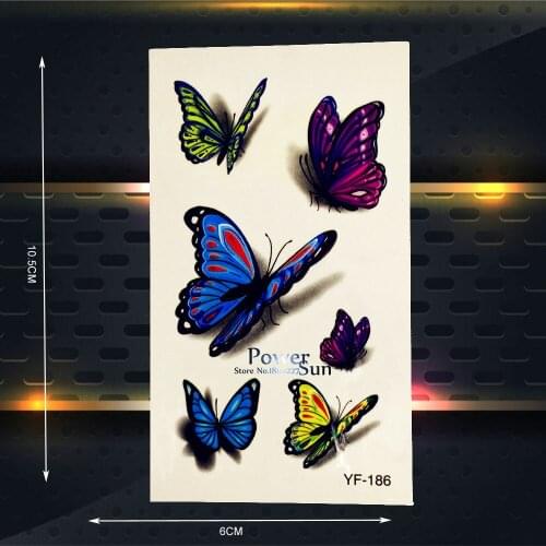3D Fashion Butterfly Waterproof Temporary Tattoo Stickers Women Fake Flash Body ARt ARm Tattoo Kids Children Gifts Party Tatoos