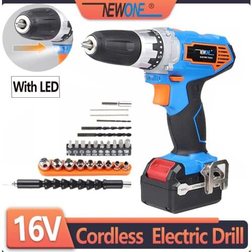 Newone 16V Cordless Drill Lithium-ion Electric Drill Mini Wireless Power Driver with 20+1 torque setting