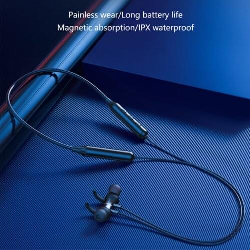 HozWich TWS DD9 Bluetooth 5.0 Wireless Stereo Metal Magnetic Neck Hanging Waterproof Sports Bluetooth Headset