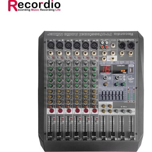 GAX-ME6 Wireless 6-Channel Audio Mixer Portable Sound Mixing Console USB Interface Computer Input 48V Phantom Power Monitor