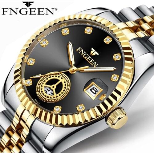 Mens Watch Relogio Masculino Luxury Diamond Dial Business Man Watches sliver Steel 30M Waterproof Luminous Date Hour Male Clock