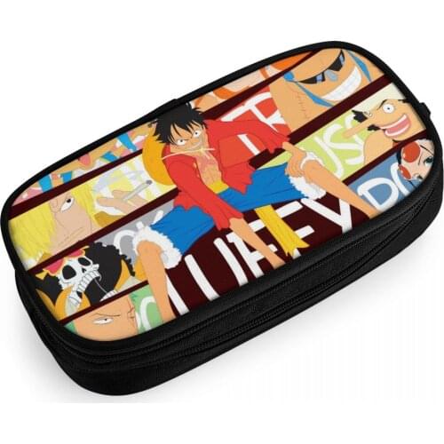 3D Printed Piece Luffy Pencil Case Cosmetic Bag Makeup Box Zipper Teens School Supplies Pencil Holder