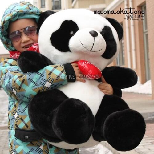 Stuffed animal 75 cm panda plush toy i love you red heart panda doll throw pillow gift w3501