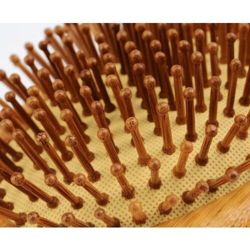 WoodenCarbonized Teeth Hair Massage Scalp Eco Brush Hair Comb Head Care