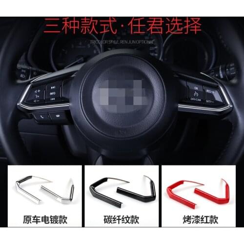 For Mazda CX-3 CX3 2015 2016 2017 High-quality ABS Chrome steering wheel trim Interior trim sequins dashboard trim