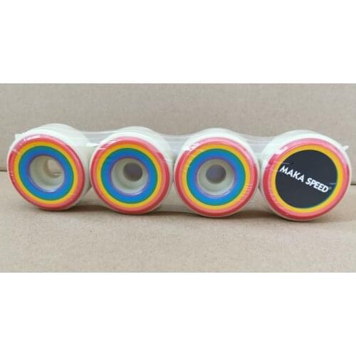 Good quality lgbt pride equality skateboard wheels 53mm 104A=101DURO conical shape MAKA SPEED pro brand rainbow skateboard wheel