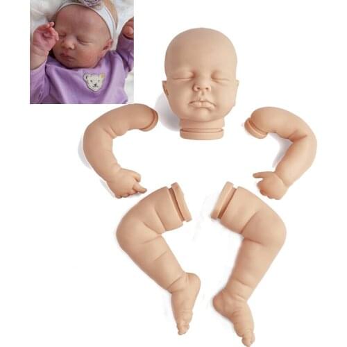 22inch About 56cm Newborn Sleeping Baby Unpainted Unfinished Doll Parts DIY Blank Doll Kit Vinyl Lifelike Reborn Baby Cute Doll