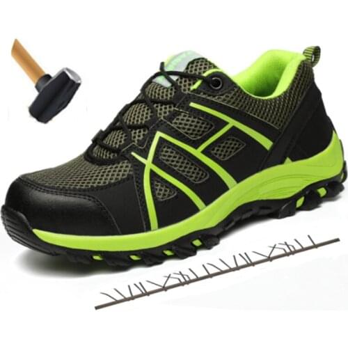 Unisex Summer Breathable Men Work Shoes Steel Toe Caps Anti-smashing Safety Boots Anti-slip Construction Safety Boots Shoes