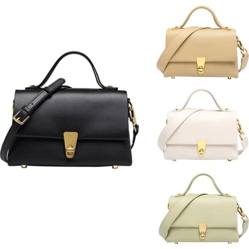 Soft Cowhide Armpit Retro Shoulder Small Square Bag Top Quality Crossbody Bag Handbag for Woman