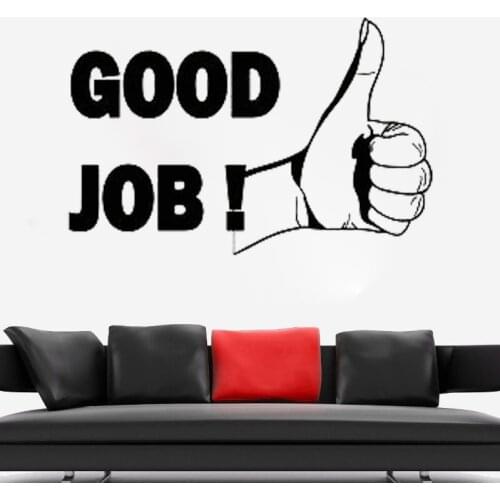 Wall Stickers For Office Decoration Viny Decals Good Joob Phrase Murals Motivational Inspirational Removable Decor O08