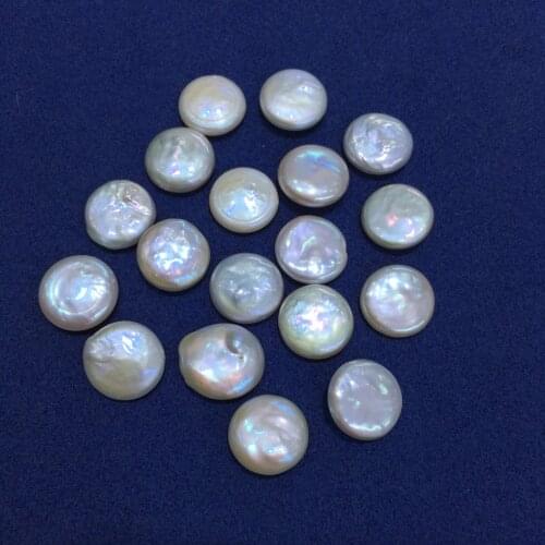 New 3pcs Natural Pearl Beads Button Shape Pearl Loose Beads High Quality White DIY Women Necklace Bracelet Jewelry Size 14-15mm