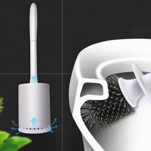 ONEUP Wall-mounted TPR Toilet Brush Set with Base Housework Bathroom Cleaning Brush for Toilet Seat Holder Bathroom Accessories