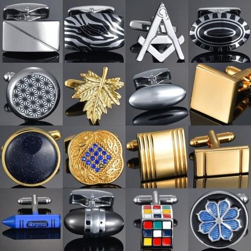 Luxury Mens French Shirts Cufflinks Environmental Friendly Enamel Baking Magic/Shield/Horse Pattern Cuff Links gemelos