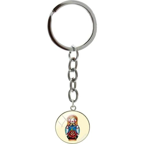 Russian Nesting Doll Cute Design Metal Keyholders Classic Women Men Portable Accessories Key Rings 2021 Hot Wholesale