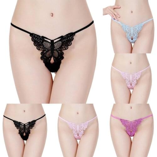 Sexy Lingerie Women Low Waist G-String Sexy Panties Hollow Perspective Underpants Butterfly Fashion Thong Girl Temptation Briefs