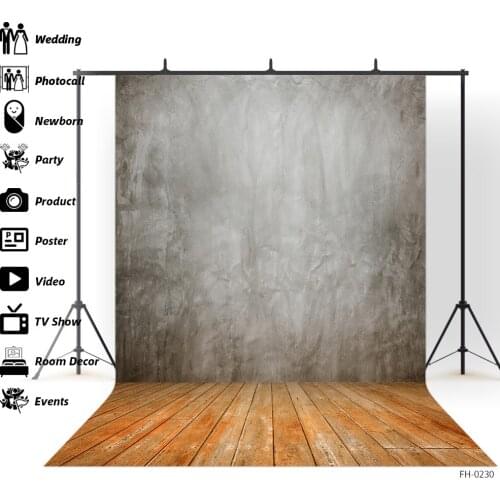 Gray Wall Wooden Floor Backgrounds For Photo Studio Vintage Gradient Abstract Backdrops Baby Shower Newborn Portrait Photography