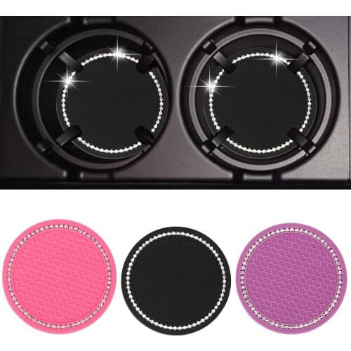 Silica Gel 2pcs For Interior Decoration Anti-slip Pad Mat Car Styling Accessories Car Coaster Water Cup Bottle Holder