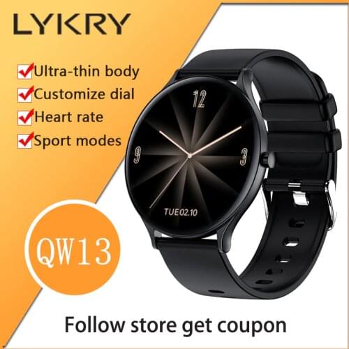 LYKRY QW13 Smart Watch 1.28inc Screen Sports Watches Men Women HeartRate Monitor IP67 Waterproof Fitness tracker For Android ios
