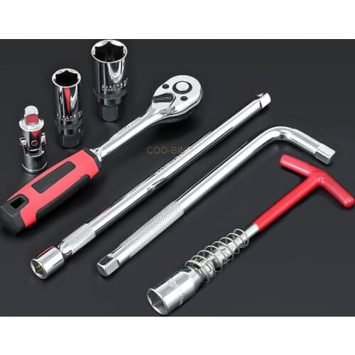 Spark plug socket wrench Remover Installer Repair Hand Tools Wrench extension bar Universal Connector car repair hardware tools