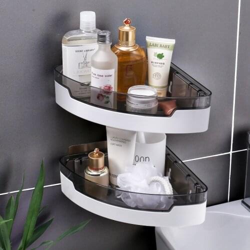 Triangular Corner Bathroom Shelf Storage Rack For Kitchen Organizer Lotions Storage Household Bathroom Accessories Without Drill