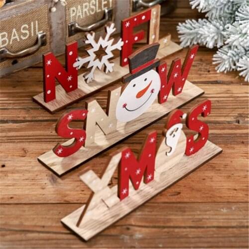 Christmas Decoration Santa Claus Snowman Wooden Ornament Noel Merry Christmas Navidad 2022 New Year Decorations Xmas 2021 Natal