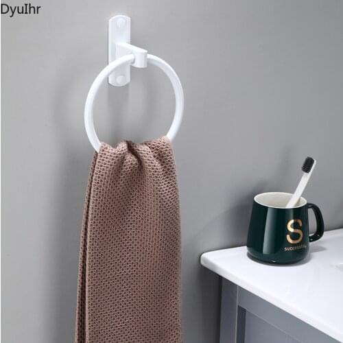 European style white space aluminum towel ring, bathroom towel rack, towel ring, hotel bathroom shelf, curtain hanger DyuIhr