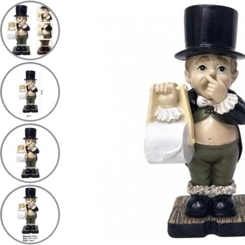 Adorable Funny Compact Delicate Toilet Butler Sculpture Office Decoration
