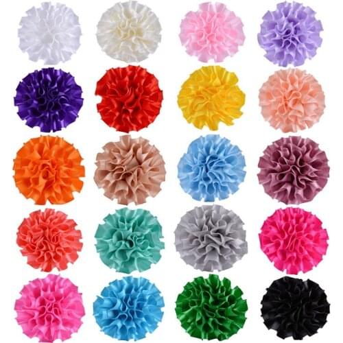 Yundfly 10pcs Fashion 2" Ribbon Pleated Flower Handmade Rose Flowers DIY Baby Girls Headbands Hair Accessories