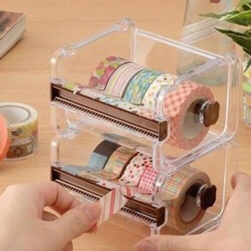 1 PC Japanese Stationery Masking Tape Cutter Washi Tape Storage Organizer Cutter Office Tape Dispenser Office Supplies